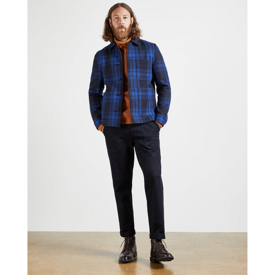 Men Mmo-Rift-Checked Double Faced Workwear Jacket - Navy