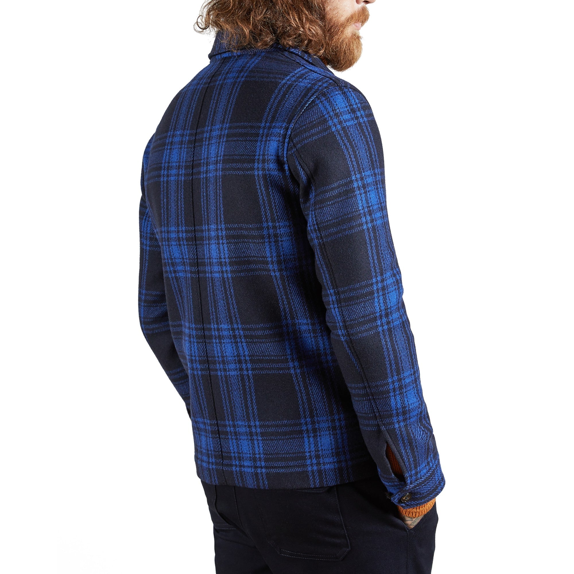 Men Mmo-Rift-Checked Double Faced Workwear Jacket - Navy
