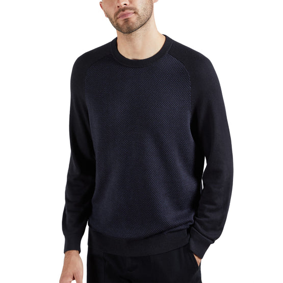Men Mmk-Newbiee-Ls Birdseye Spot Crew Neck Jumper - Navy