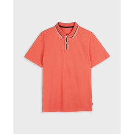 Men Mmb-Twitwoo-Ss Stripe Collar Polo Shirt - Coral