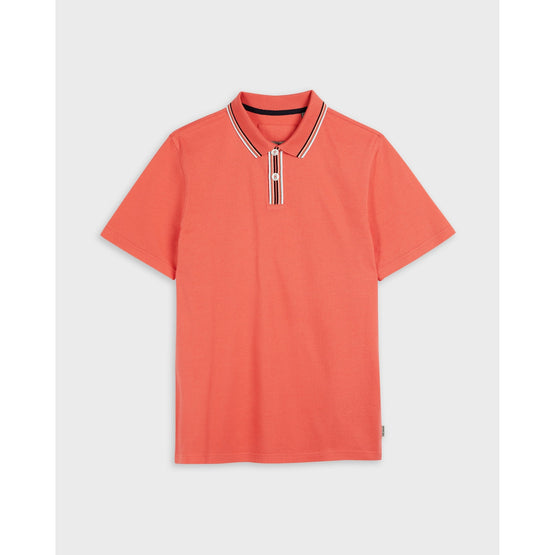 Men Mmb-Twitwoo-Ss Stripe Collar Polo Shirt - Coral