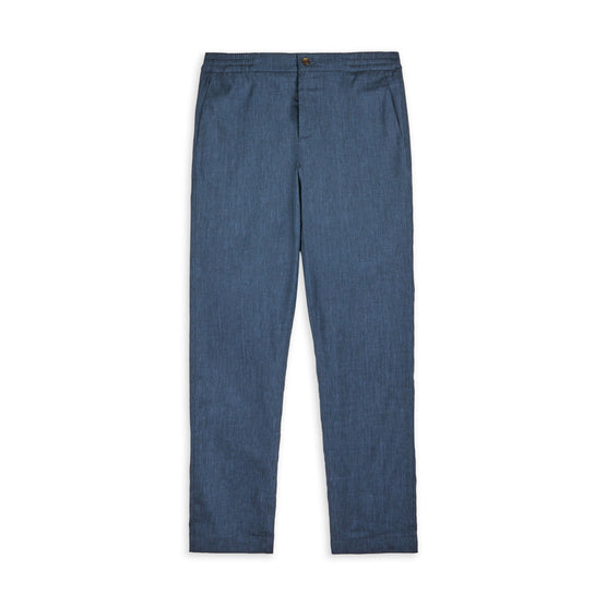 Men Mmt-Yucctro-Linen Blend Drawstring Trouser - Navy