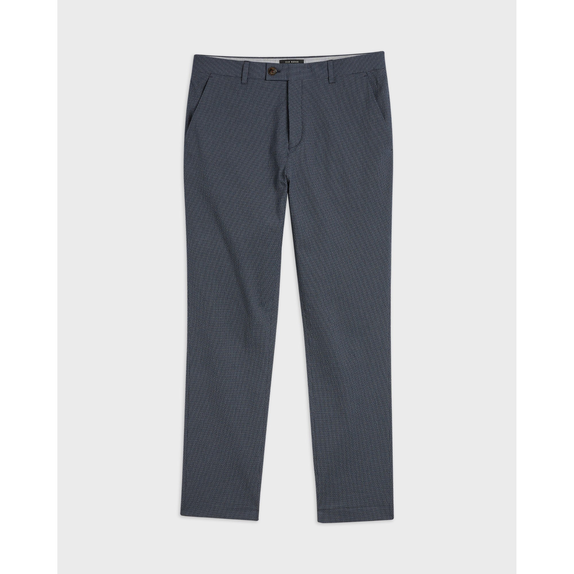 Men Mmt-Cactust-Slim Fit Tonal Micro Check Suit Trouser - Navy