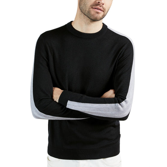 Men Mmk-Karmel-Crew Neck With Overarm Stripe - Black