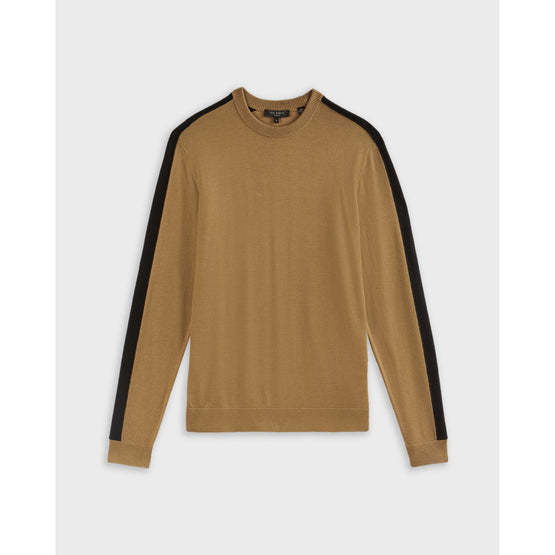 Men Mmk-Karmel-Crew Neck With Overarm Stripe - Natural
