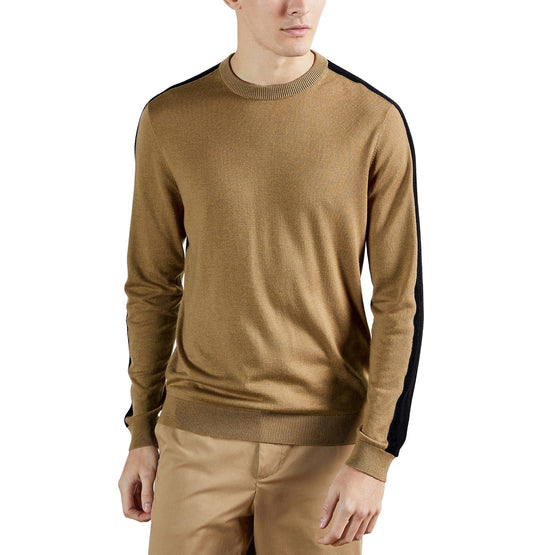 Men Mmk-Karmel-Crew Neck With Overarm Stripe - Natural