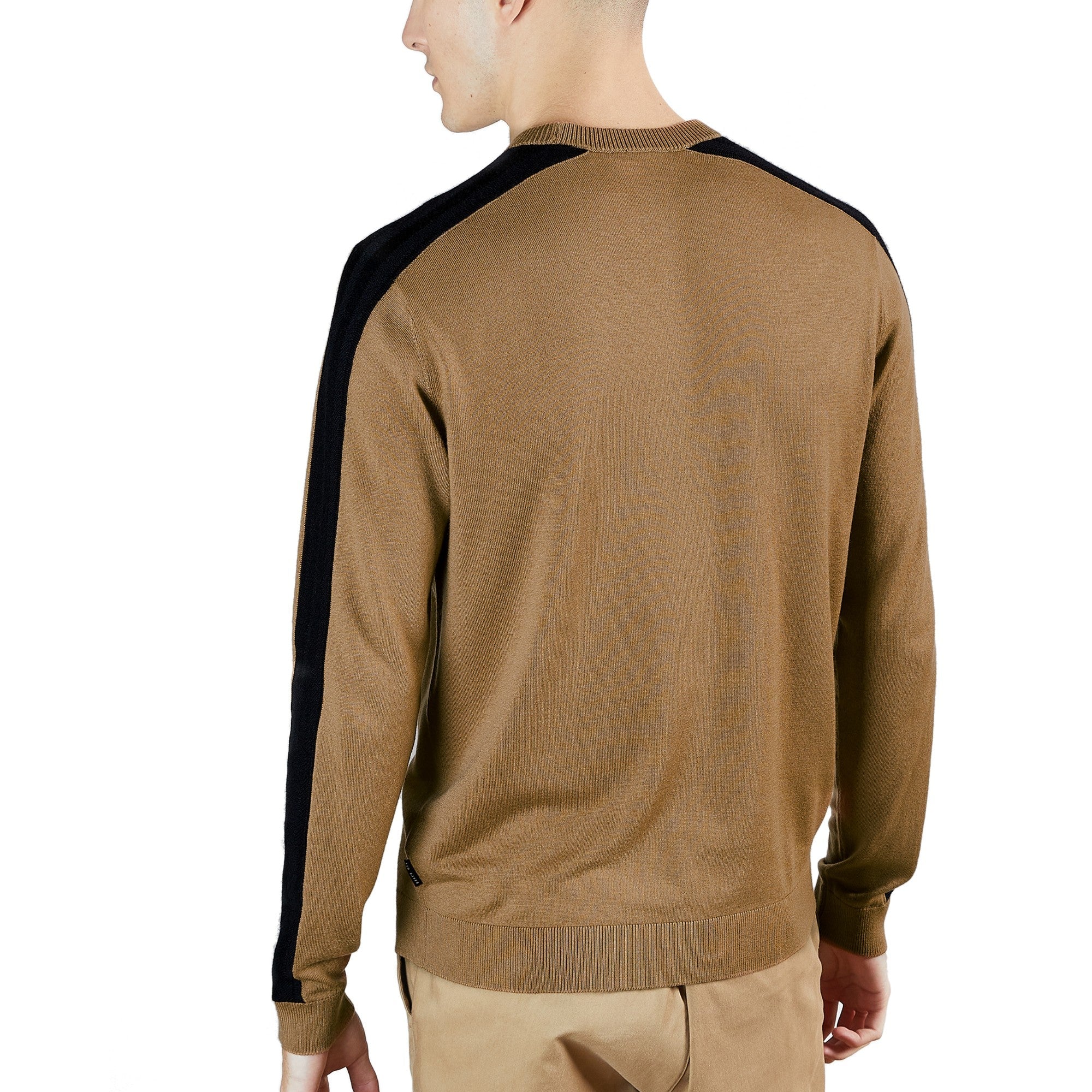 Men Mmk-Karmel-Crew Neck With Overarm Stripe - Natural
