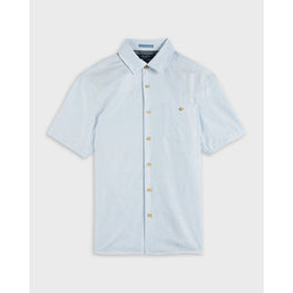 Men Mma-Civiche-Ss Plain Linen Shirt - Lt-Blue