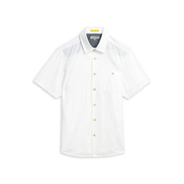Men Mma-Civiche-Ss Plain Linen Shirt - White