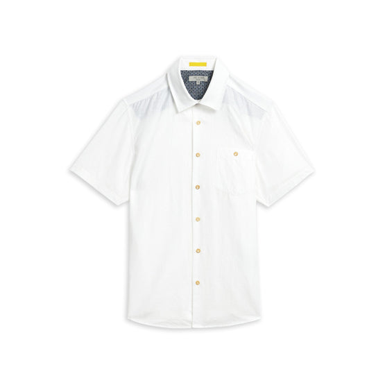 Men Mma-Civiche-Ss Plain Linen Shirt - White