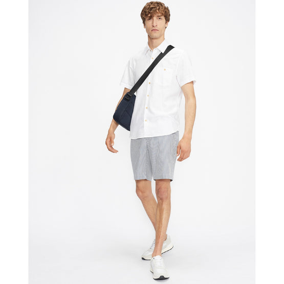 Men Mma-Civiche-Ss Plain Linen Shirt - White