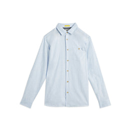 Men Mma-Sauss-Ls Linen Shirt - Lt-Blue