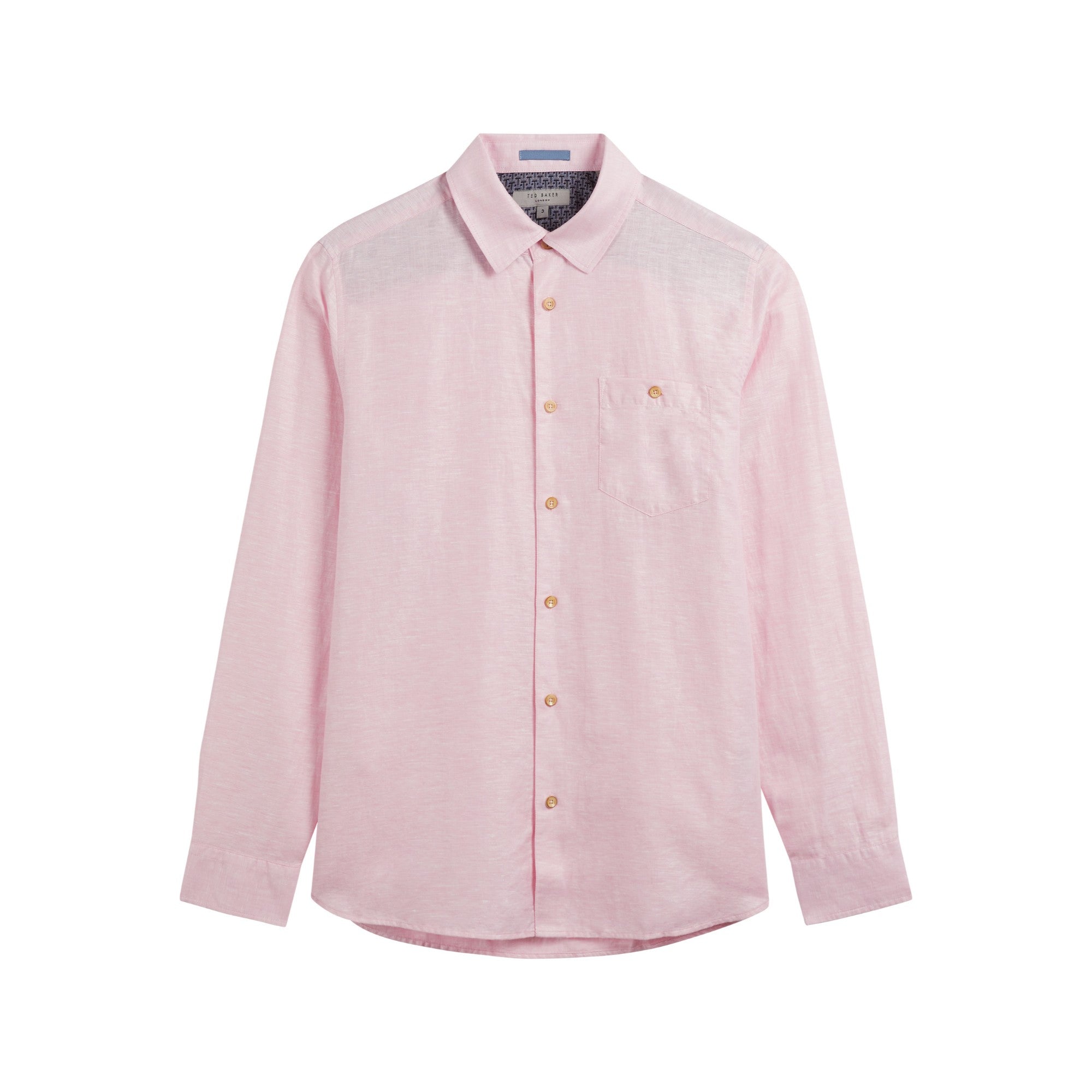 Men Mma-Sauss-Ls Linen Shirt - Pink