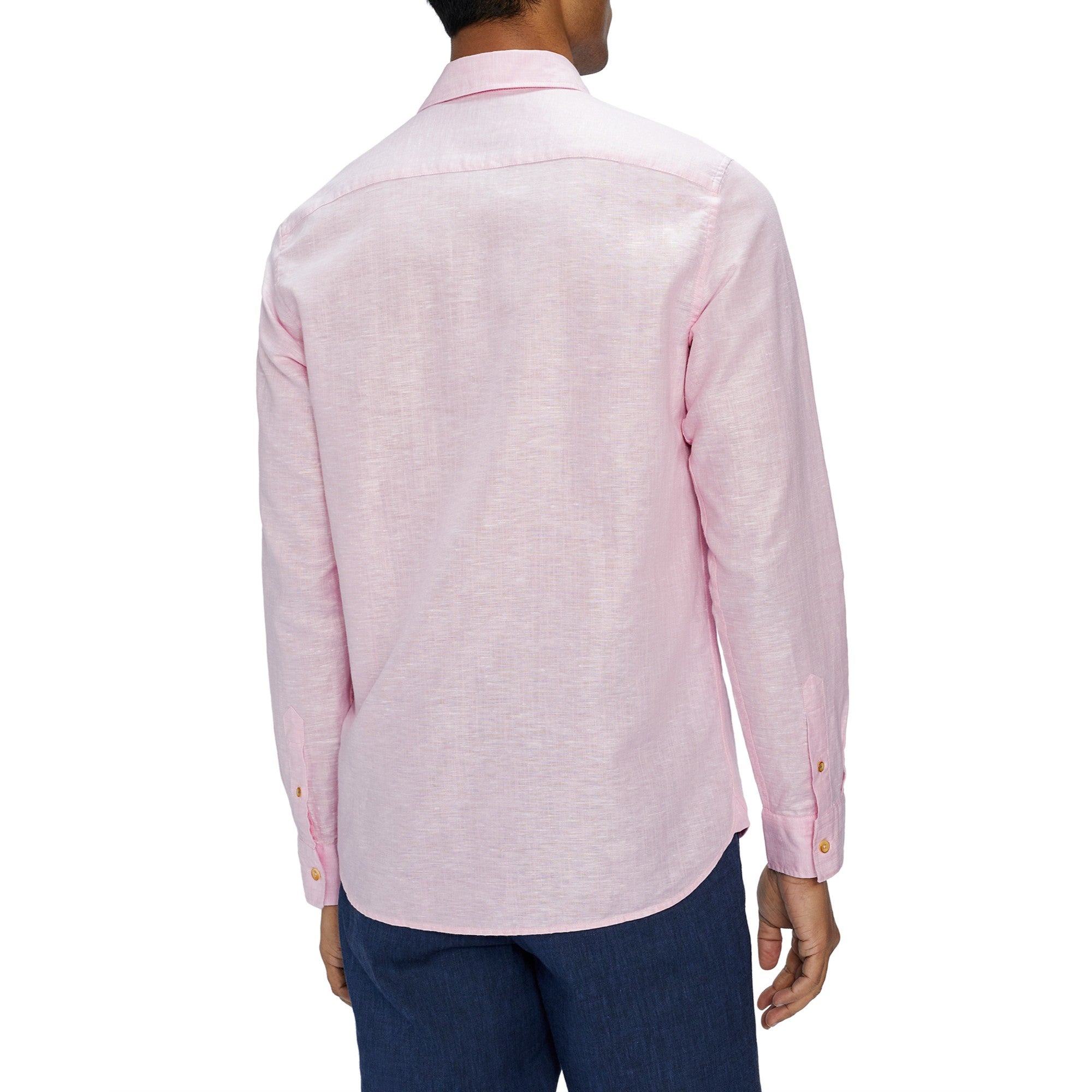 Men Mma-Sauss-Ls Linen Shirt - Pink