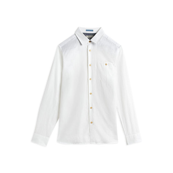 Men Mma-Sauss-Ls Linen Shirt - White