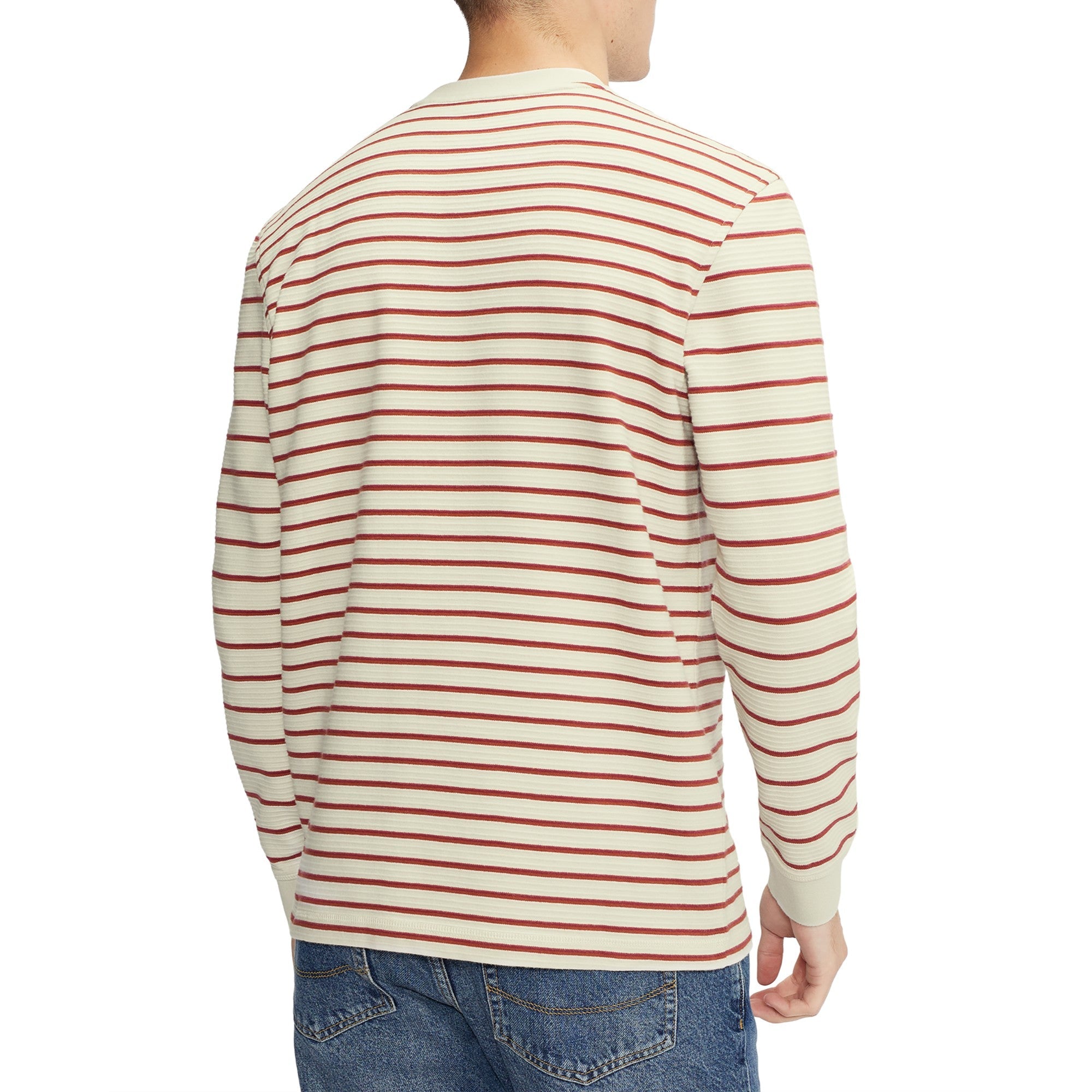 Men Mmb-Koncall-Ls Striped Lightweight Sweat - White-Grey