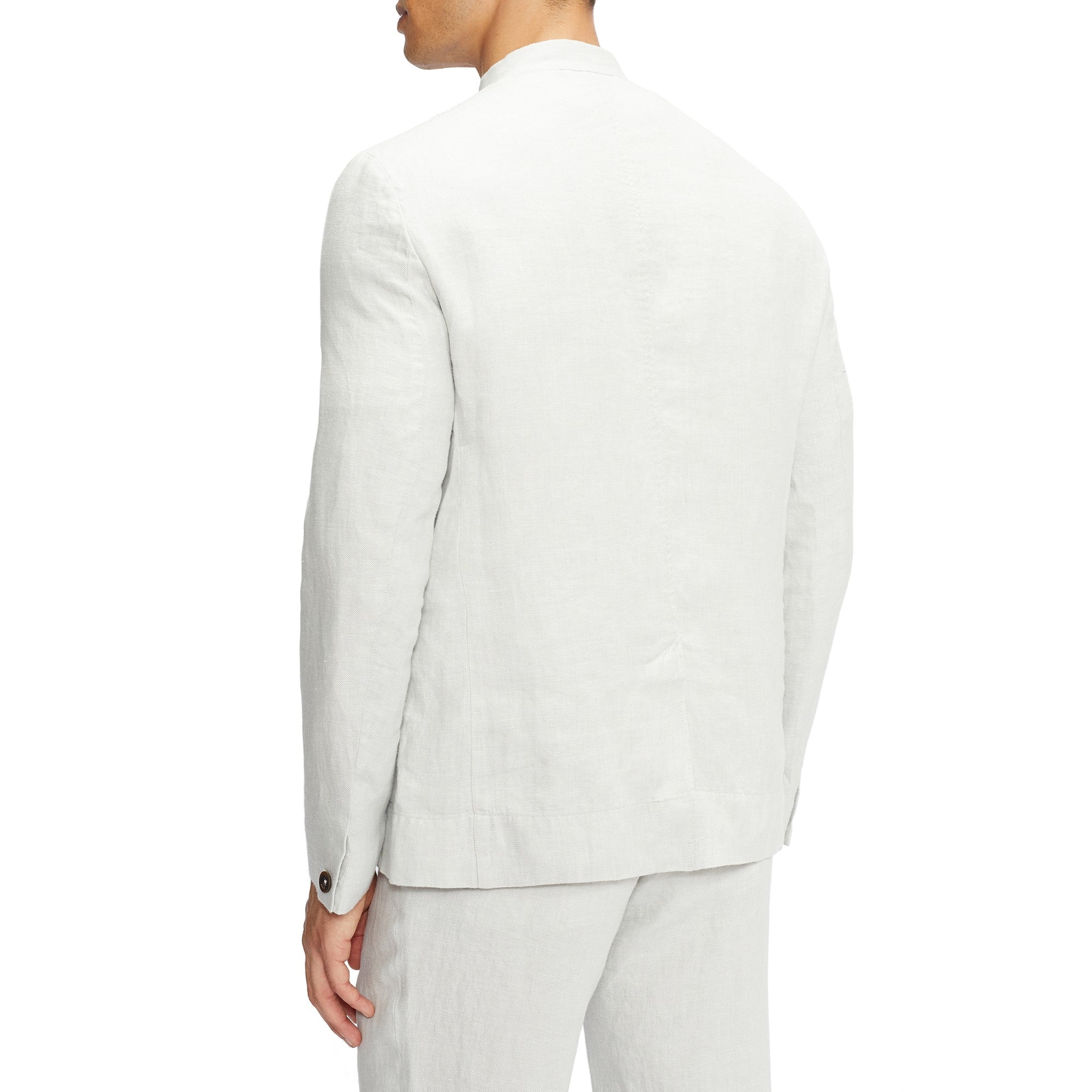 Men Mmj-Radioj-Nerhu Collar Herringbone Workwear Blazer - Natural