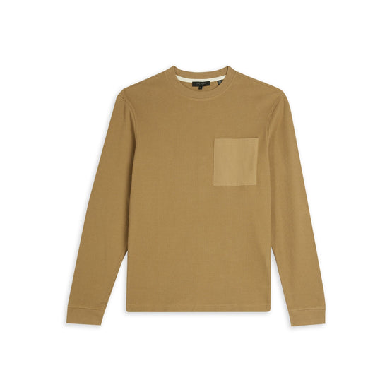 Men Mmb-Zaplan-Ls Textured Crew Neck - Brown