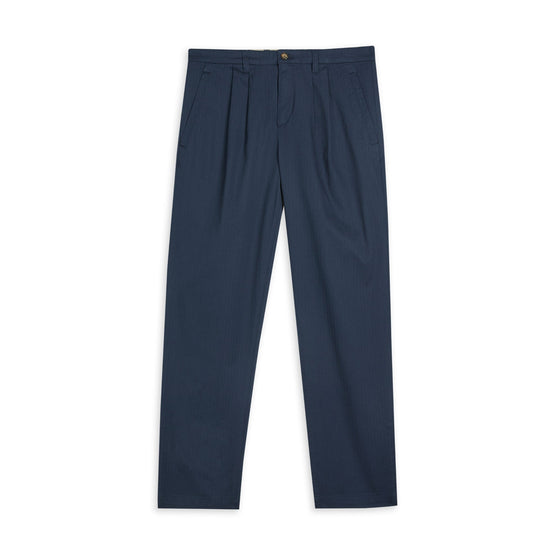 Men Mmt-Talkin-Pleated Herringbone Trouser - Navy