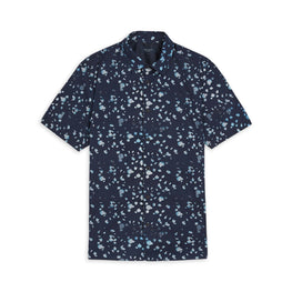 Men Mma-Thouhts-Ss Raindrop Print Shirt - Blue