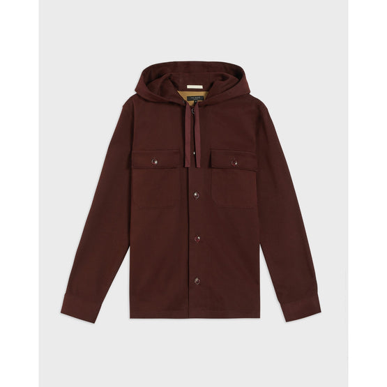 Men Mma-Marking-Ls Hooded Shacket - Dk-Red