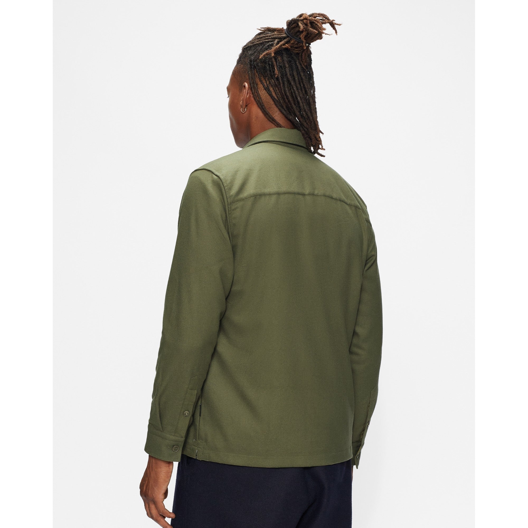 Men Mma-Lessons-Ls Twill Flannel Shacket - Green