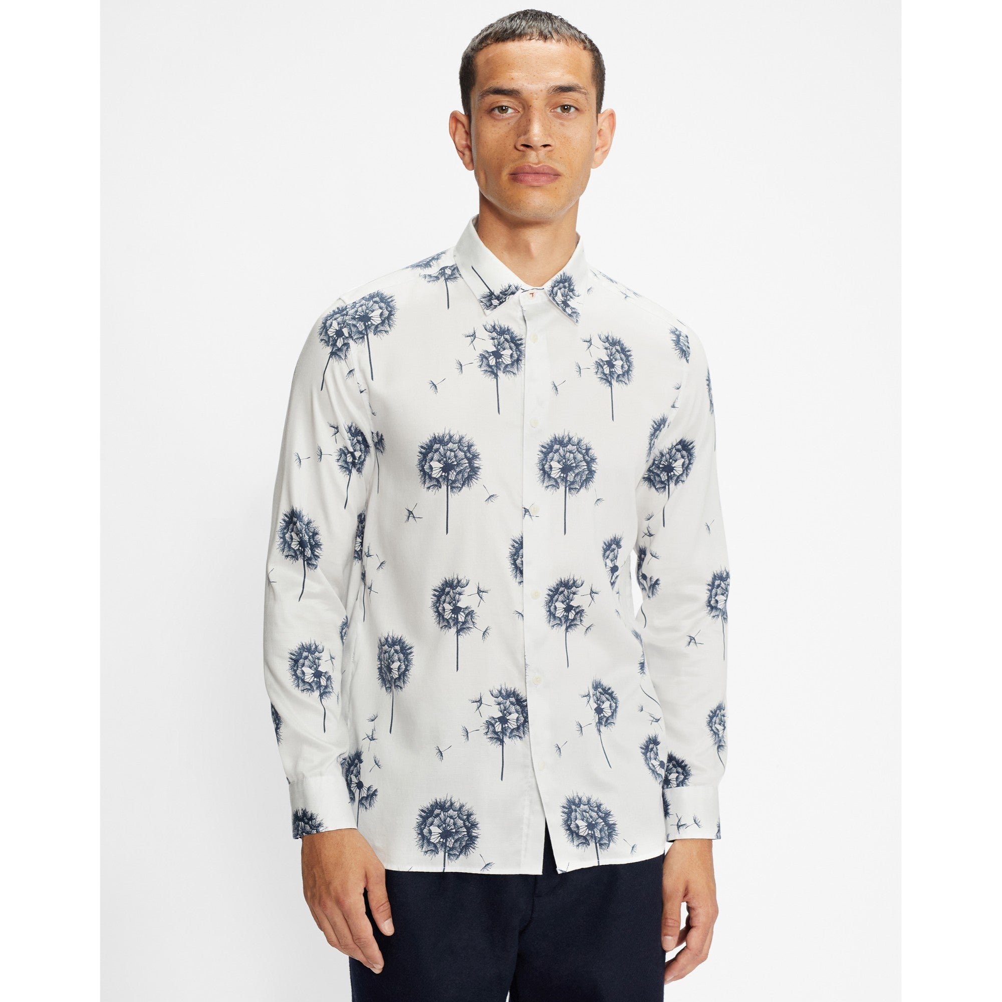 Men Mma-Golstar-Ls Dandelion Print Shirt - White