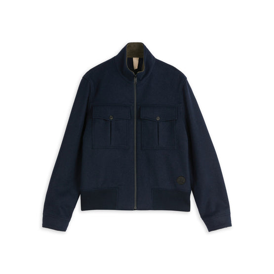 Men Mmo-Avalan-Funnel Neck Bomber Jacket - Navy