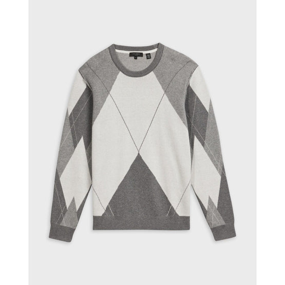 Men Mmk-Avebury-Ls Diamond Crew Neck - Grey