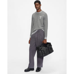 Men Mmk-Sprin-Ls Patterned Crew Neck - Grey