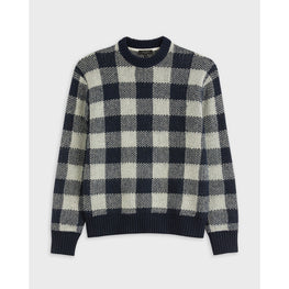 Men Mmk-Stirlin-Ls Check Crew Neck - Navy