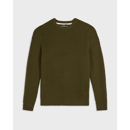 Men Mmk-Brock-Ls Textured Crew Neck - Khaki