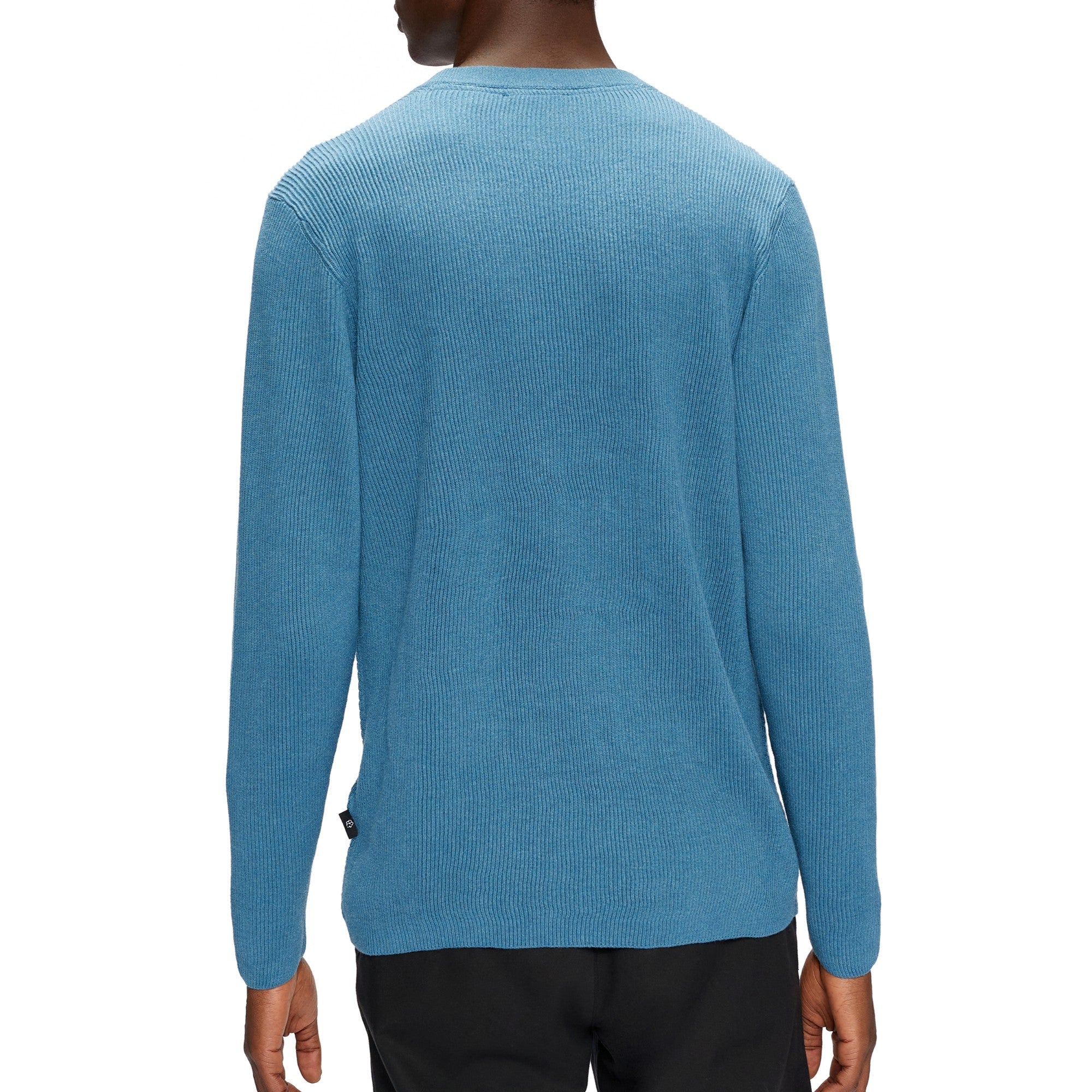 Men Mmk-Sett-Ls Textured Crew Neck - Brt-Blue