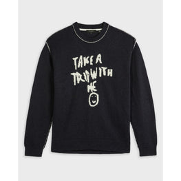 Men Mmk-Dewent-Ls Slogan Crew Neck - Charcoal