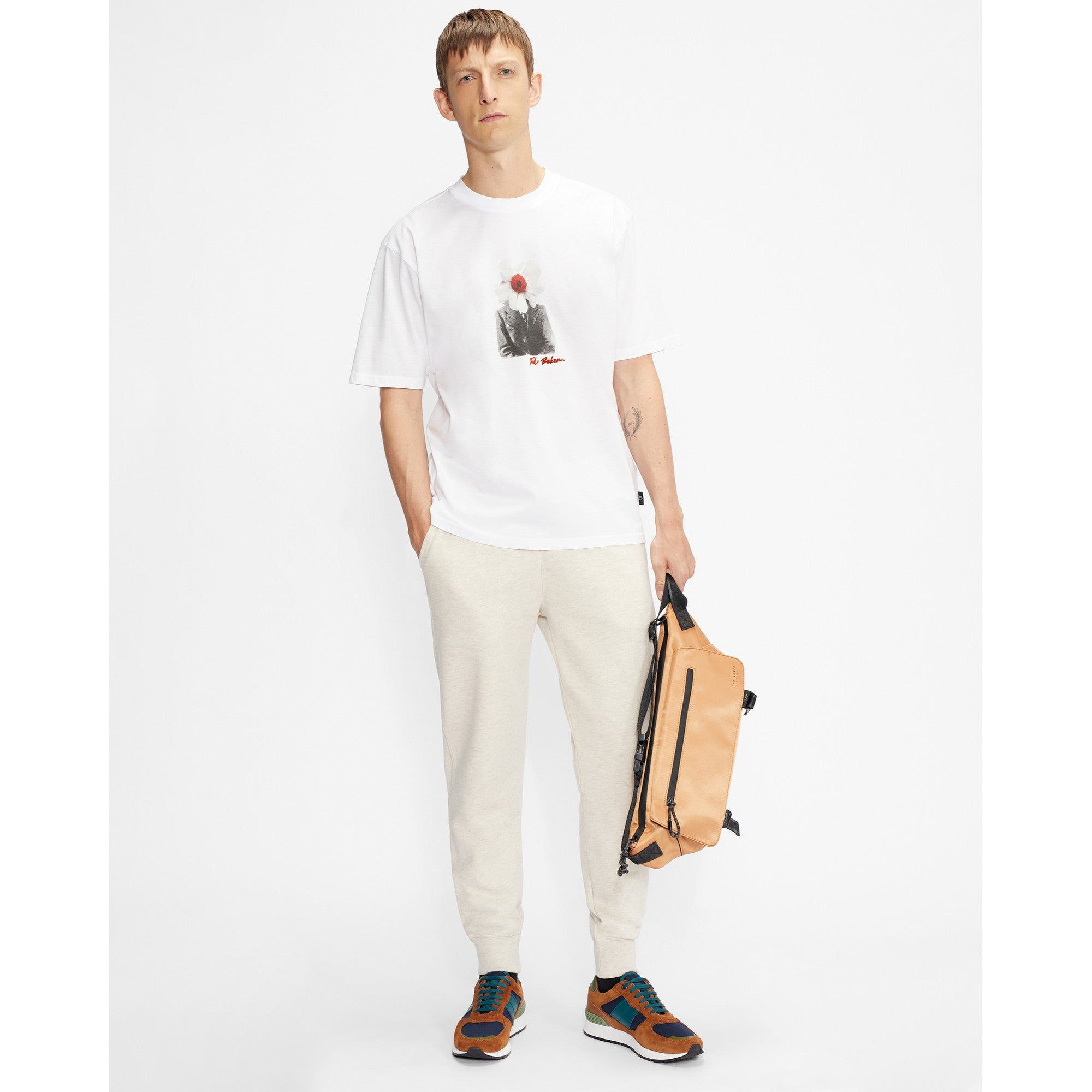 Men Mmb-Pottin-Ss Oversized Graphic T - White