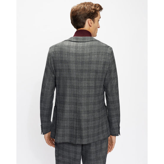 Men Mmj-Zenith-Checked Flannel Blazer - Grey