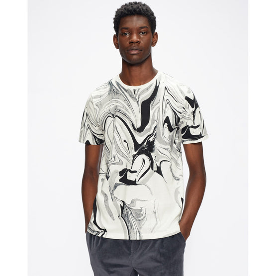 Men Mmb-Brasier-Ss All Over Printed T-Shirt - Grey