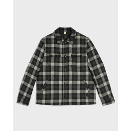 Men Mmo-Incline-Checked Wool Wadded Overshirt - Grey