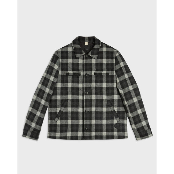 Men Mmo-Incline-Checked Wool Wadded Overshirt - Grey