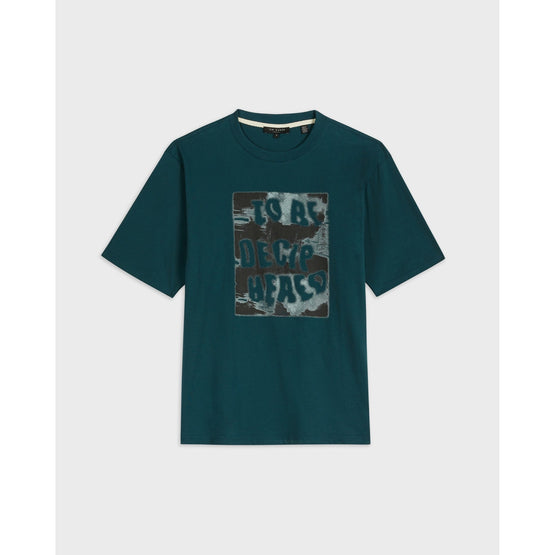 Men Mmb-Dorval-Ss Oversized Graphic T-Shirt - Dk-Blue