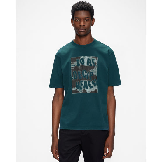 Men Mmb-Dorval-Ss Oversized Graphic T-Shirt - Dk-Blue