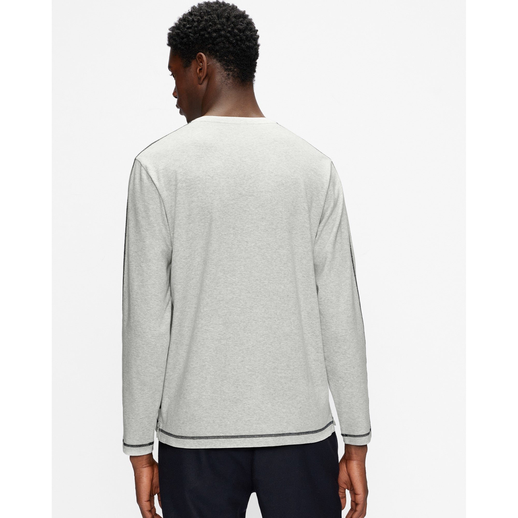 Men Mmb-Laga-Ls T-Shirt With Contrast Stitch - Grey-Marl