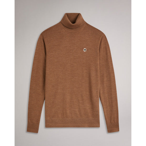 Men Mmk-Beckton-Ls Core Roll Neck - Tan