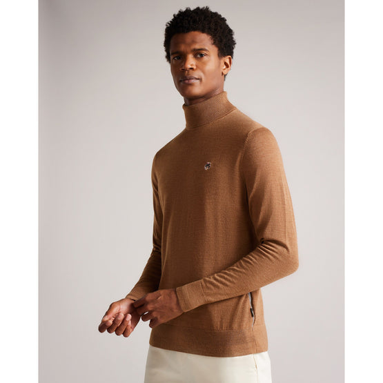 Men Mmk-Beckton-Ls Core Roll Neck - Tan