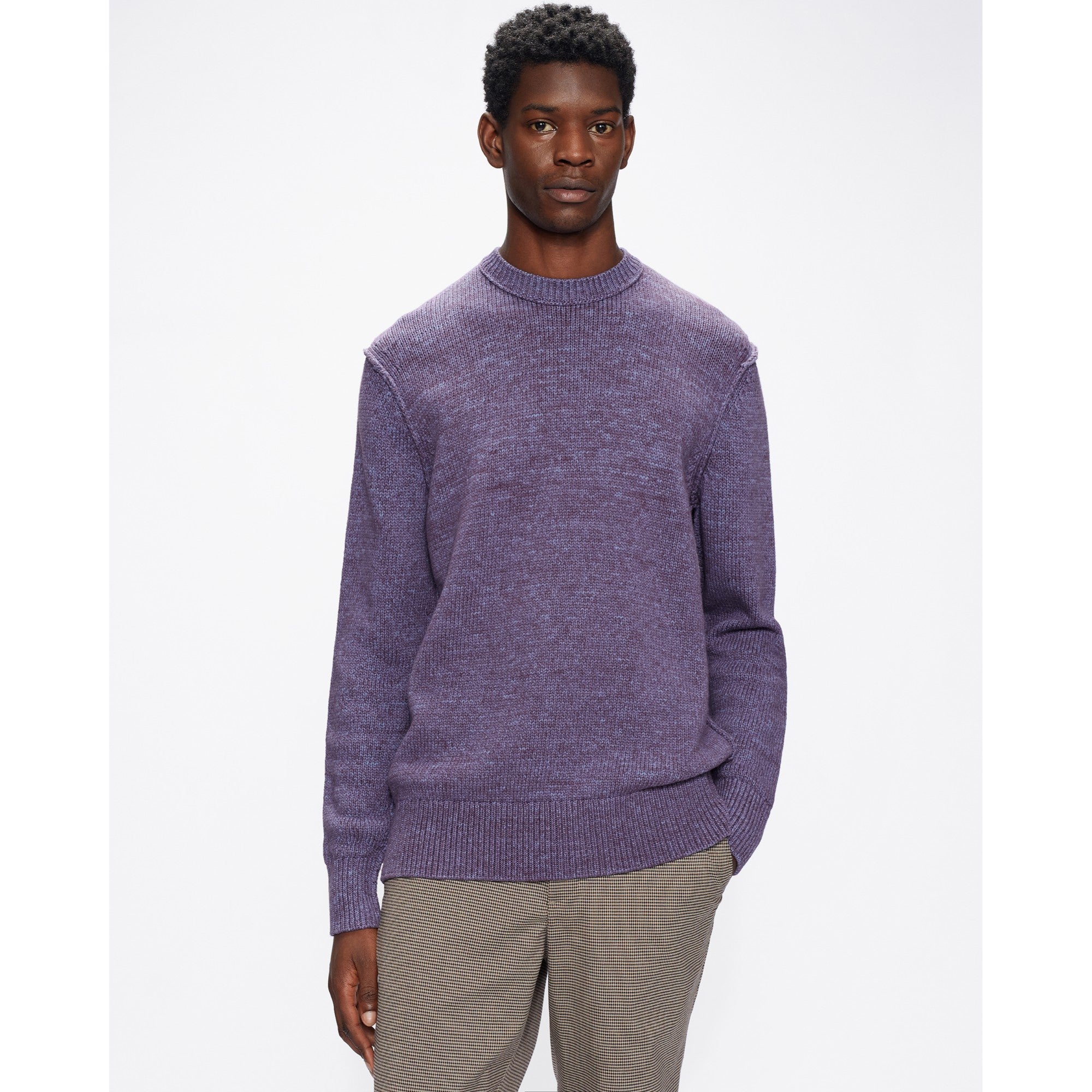 Men Mmk-Hexhamm-Ls Crew Neck - Purple