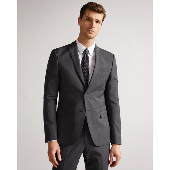 Men Mps-Veriajs-Slim Fit Plain Suit Jacket - Charcoal