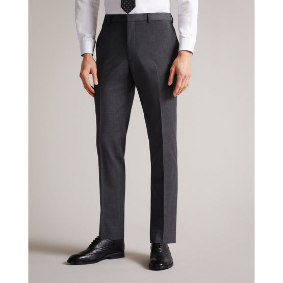 Men Mps-Veriats-Slim Fit Plain Suit Trouser - Charcoal