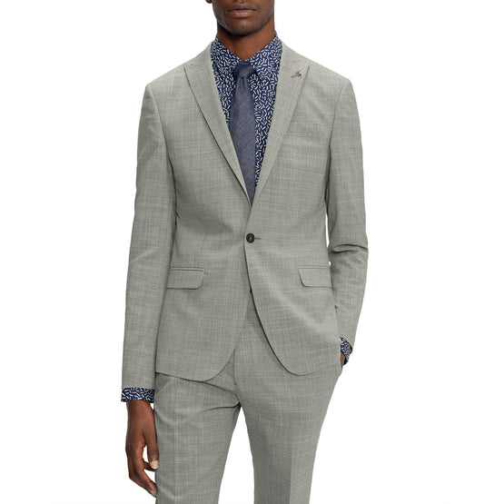 Men Mps-Corcajs-Slim Fit Cross Hatch Suit Jacket - Grey