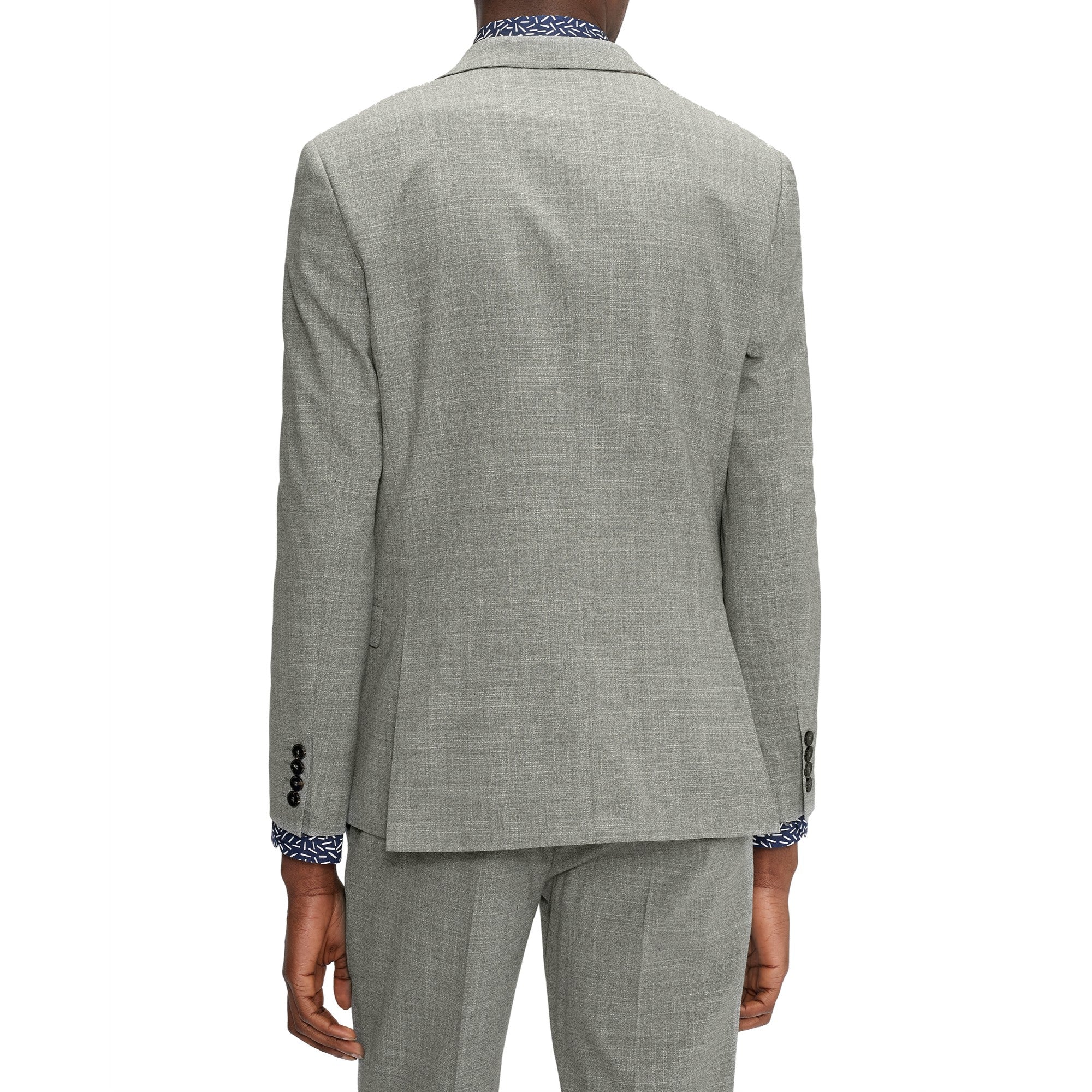 Men Mps-Corcajs-Slim Fit Cross Hatch Suit Jacket - Grey