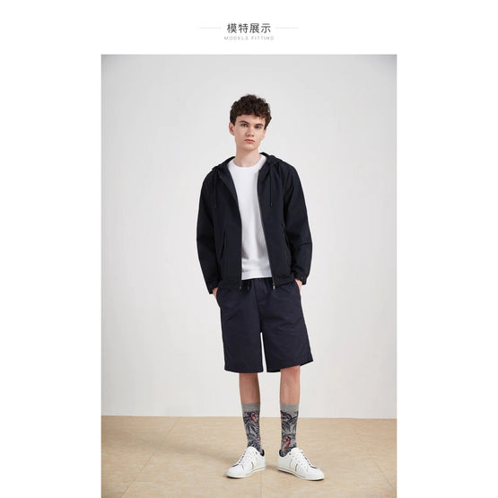 Men Mms-Printii-Loose Fit Shorts With Elastic Waistband - Navy